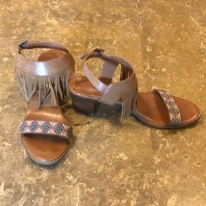 EVA AND ZOE FRINGE STRAP BEADED SANDAL
